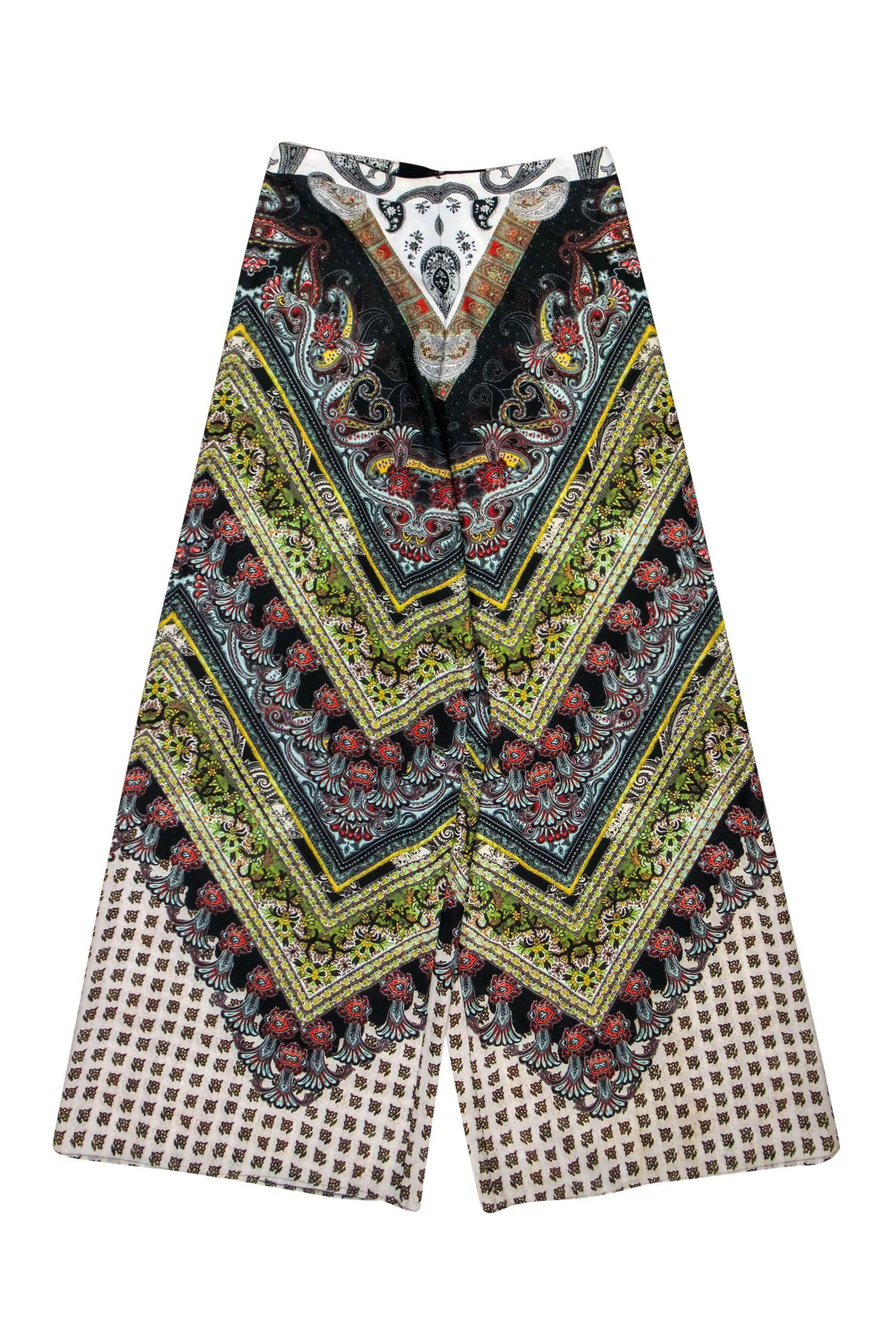 Alice & Olivia - Multicolored Bohemian Print Wide Leg Pants Sz 10