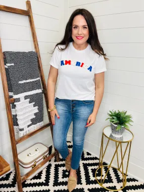 AMERICA Glitter Patch Tee