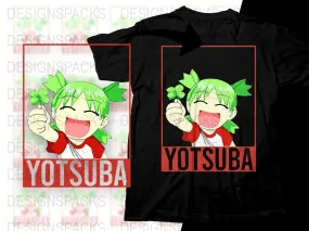 Anime Yotsuba Png Digital Download Cute Clover Graphic Design Tees