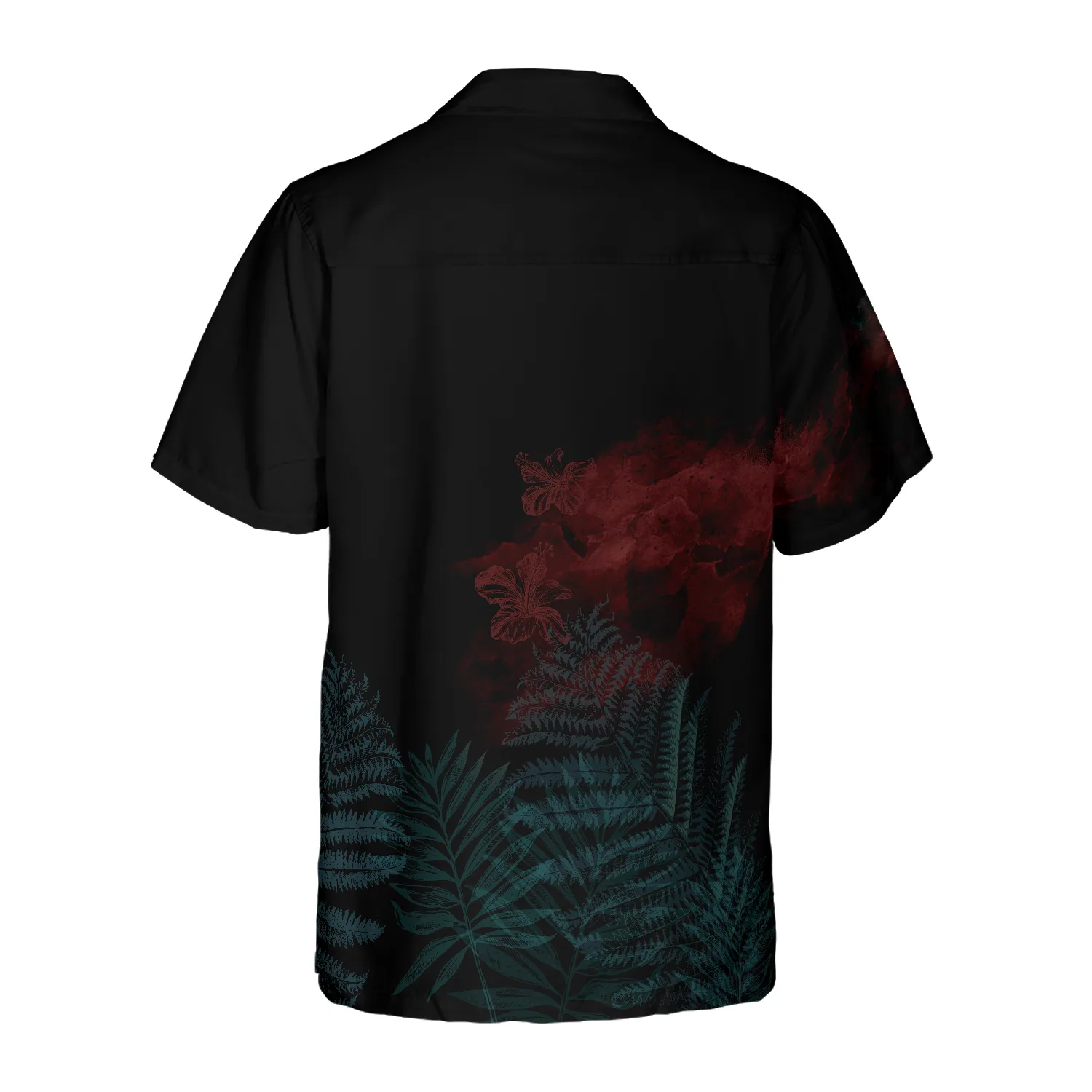 Artistic Gothic Crow Skull Goth Hawaiian Shirt, Black Hawaiian Shirt For Men