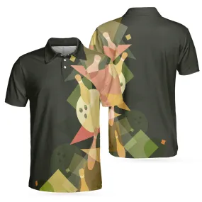 Artistic Mens Colorful Bowling Polo Shirt