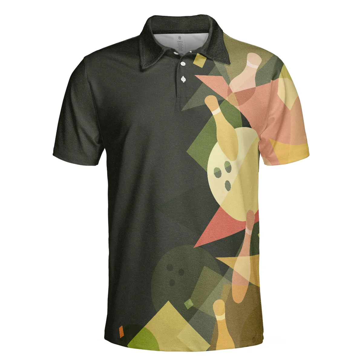 Artistic Mens Colorful Bowling Polo Shirt