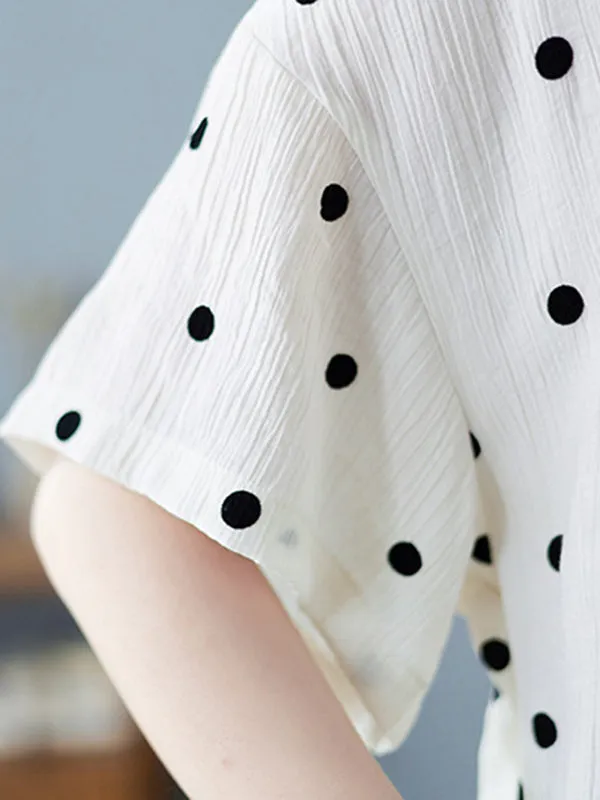 Artistic Retro Loose Polka-Dot Blouse