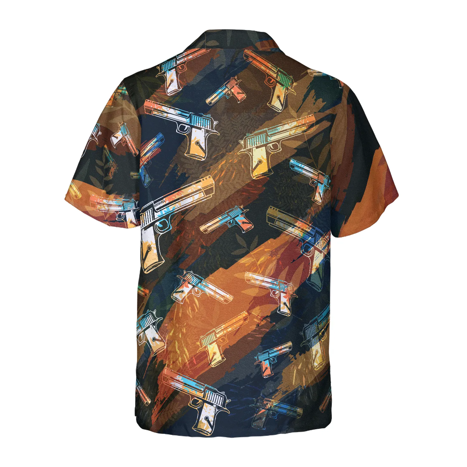 Artistic Tropical Gun Hawaiian Shirt For Men