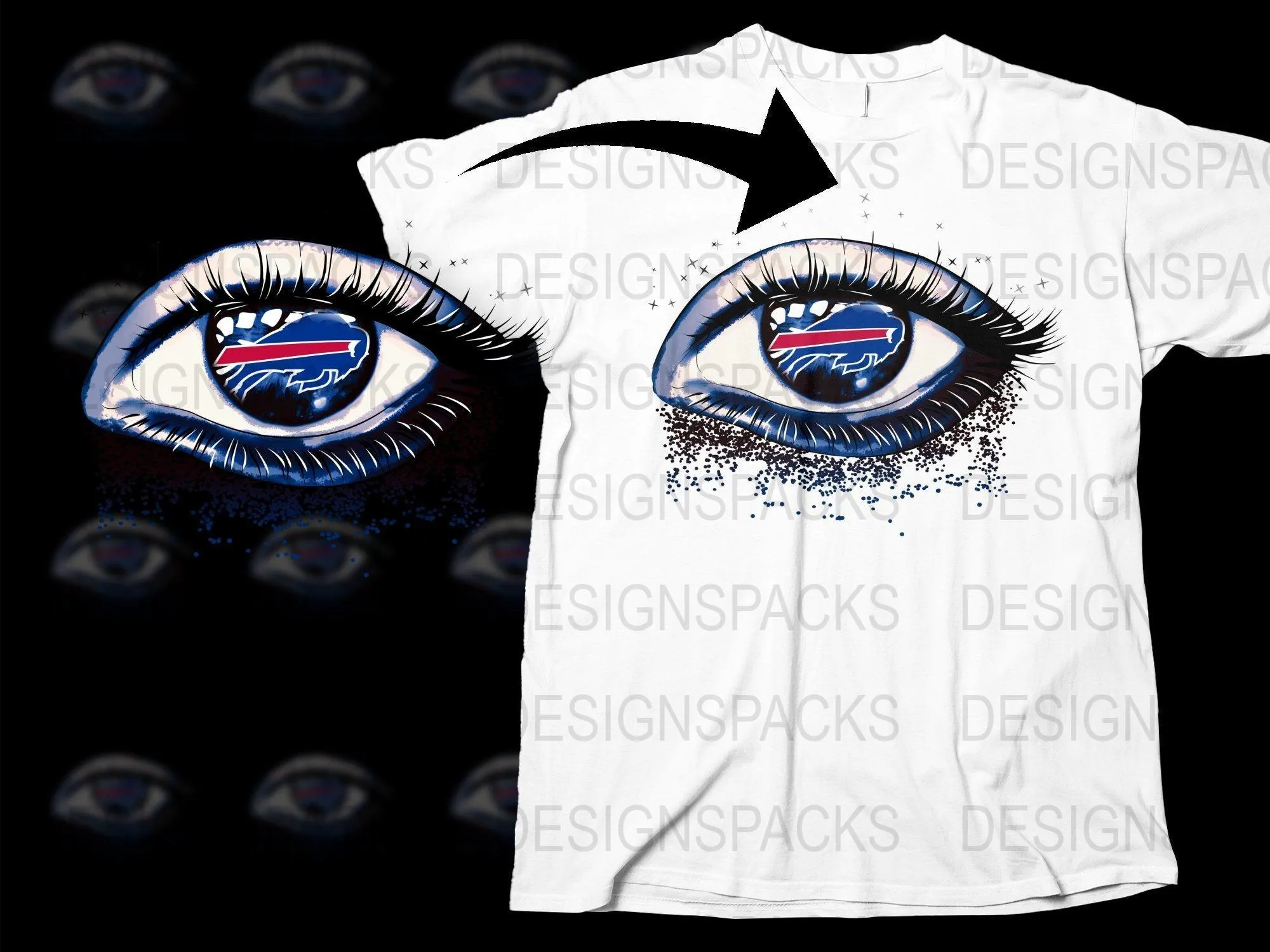 Bold Eye-Catching Buffalo Bills Fan Art Png Digital Download