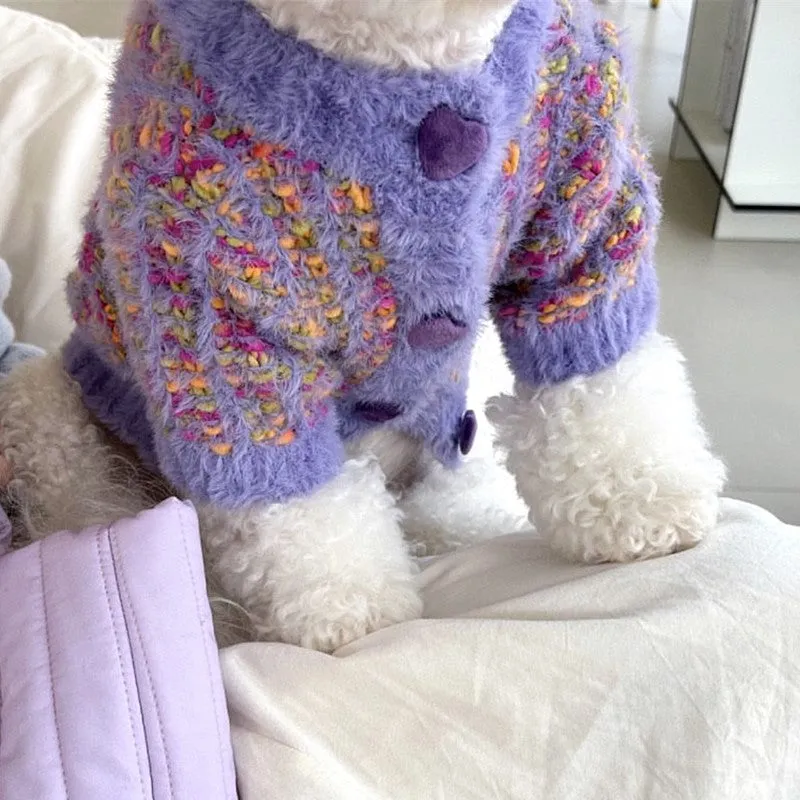 Button knitted Pet Cardigan