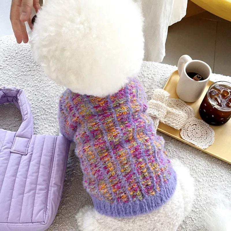 Button knitted Pet Cardigan