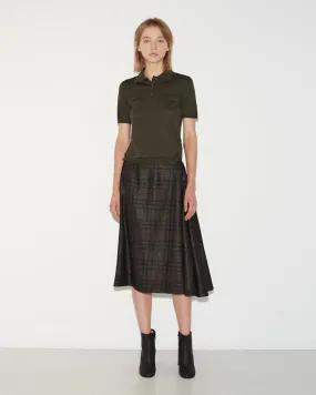 Checked Wool Skirt