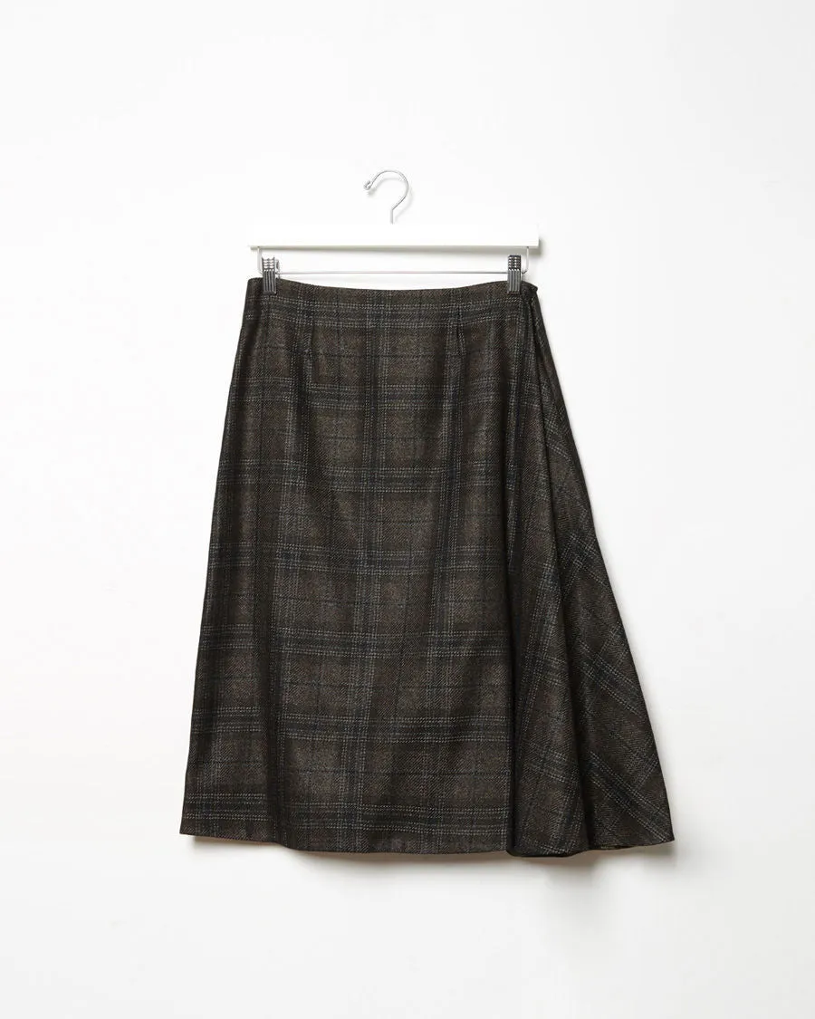 Checked Wool Skirt