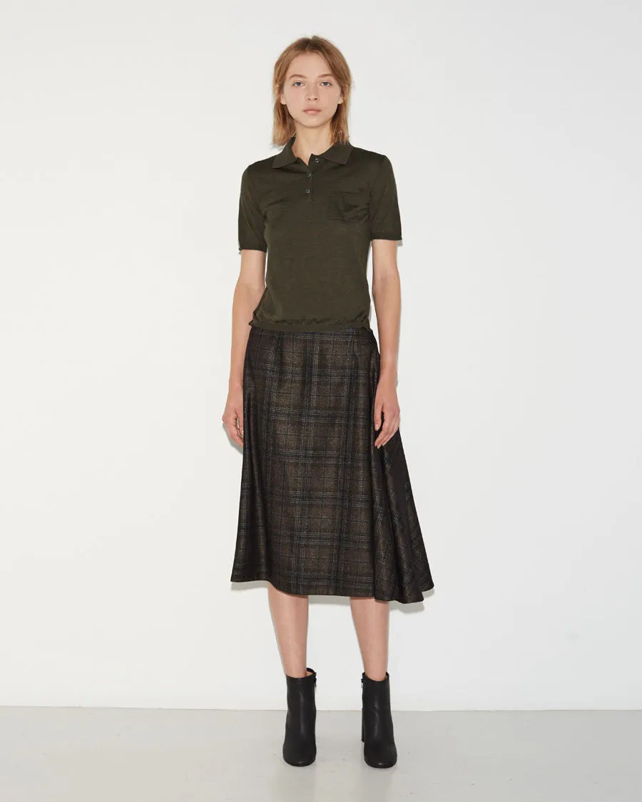 Checked Wool Skirt