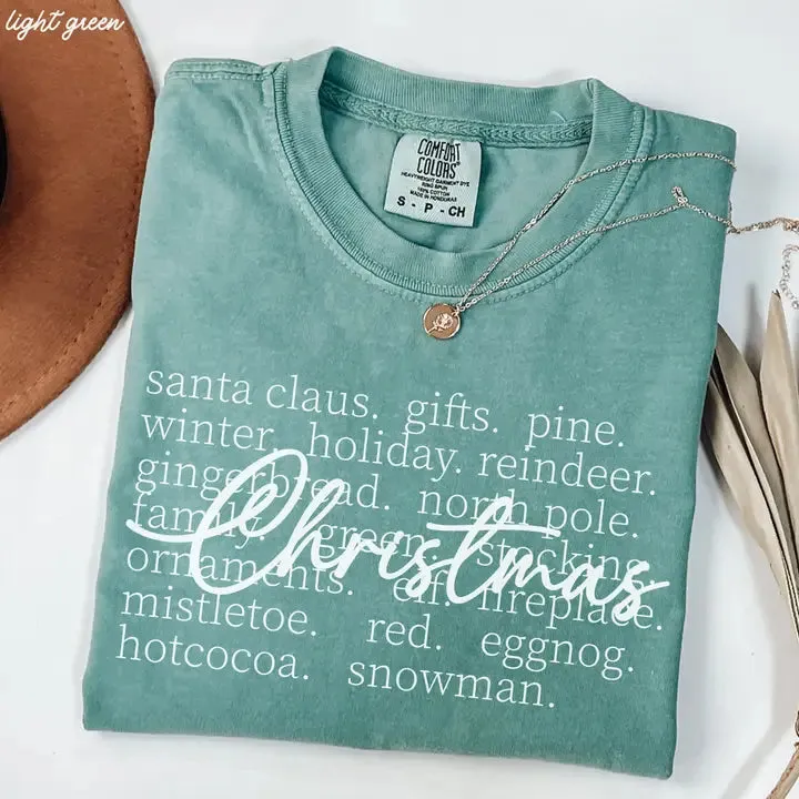 Christmas Words Graphic Tee