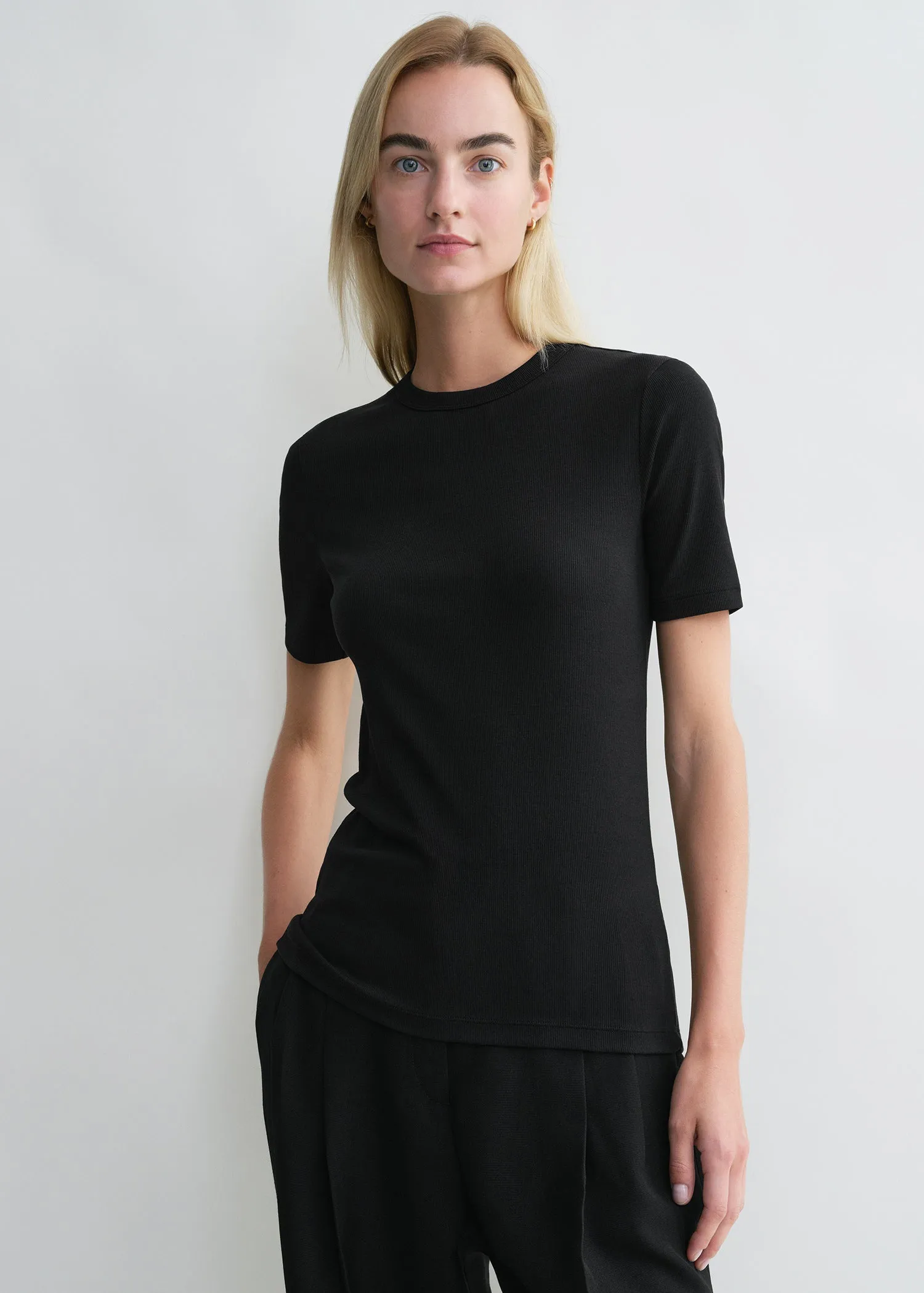 Classic rib tee black