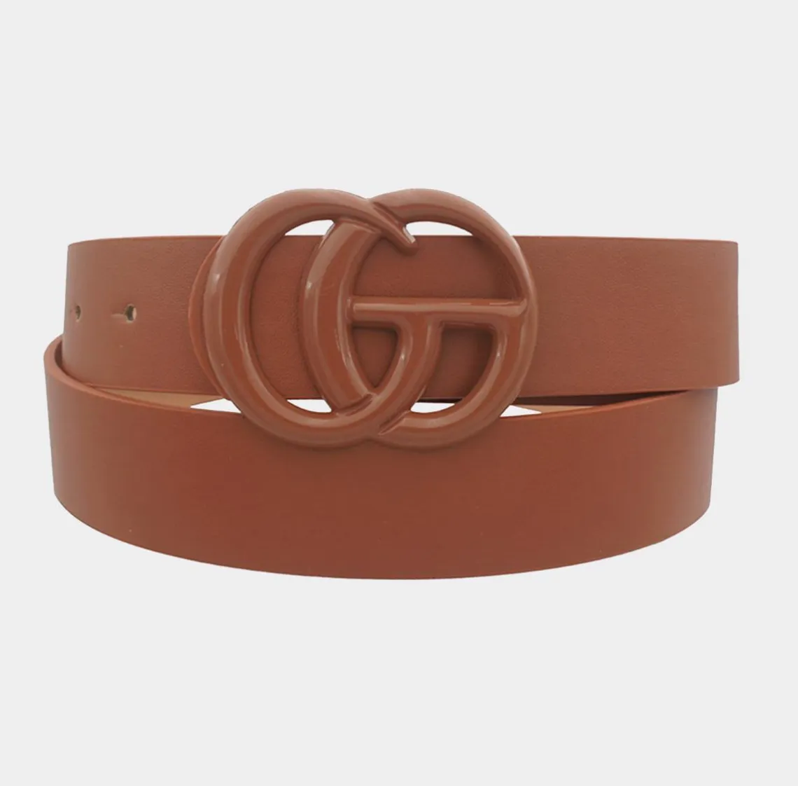 Cognac Color Coated GO Buckle Tonal Belt