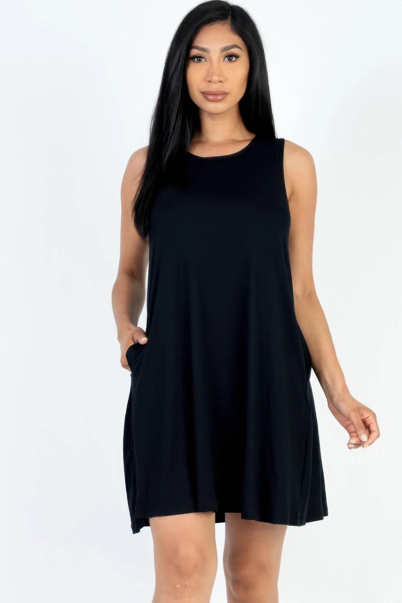 Comfy Sleeveless Flare Mini Dress