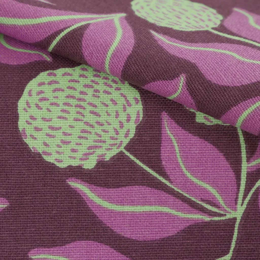 Cotton Canvas - Purple Vines Woven Fabric by Nerida Hansen