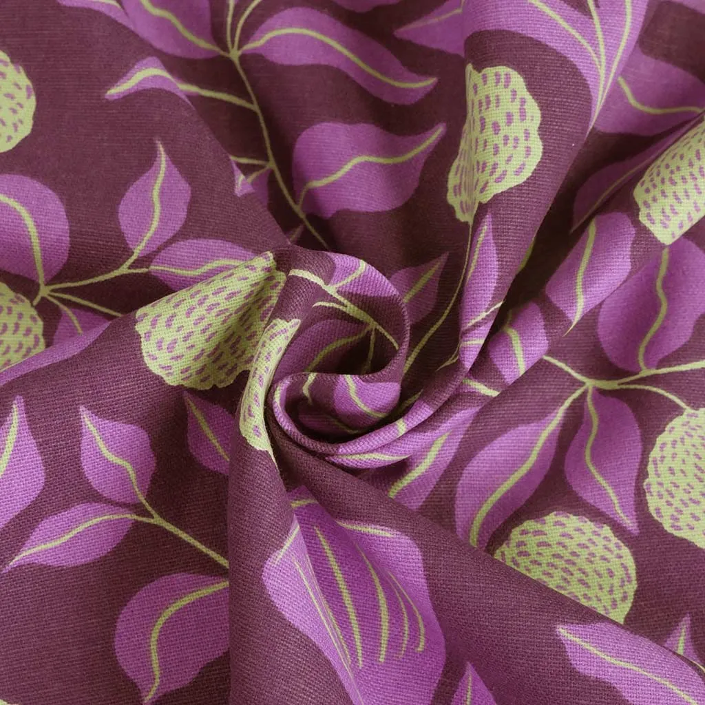 Cotton Canvas - Purple Vines Woven Fabric by Nerida Hansen