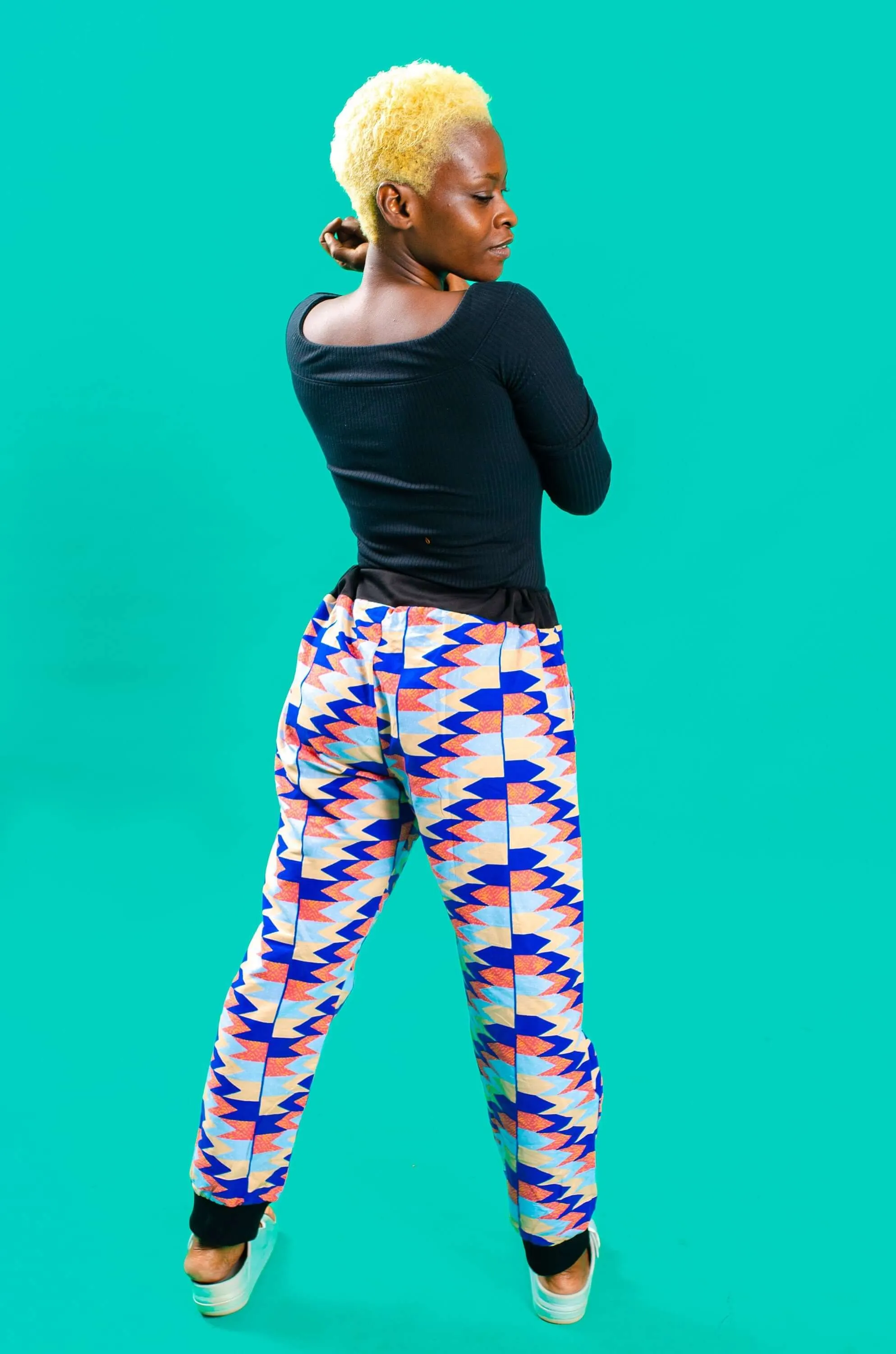 Cream Tea Kente Tracksuit Trousers