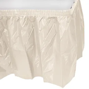 Creative Converting™ 010032 Plastic Table Skirt, Ivory, 14'