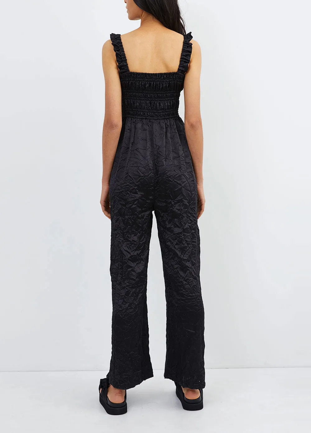 Crinkled Satin Jumpsuit