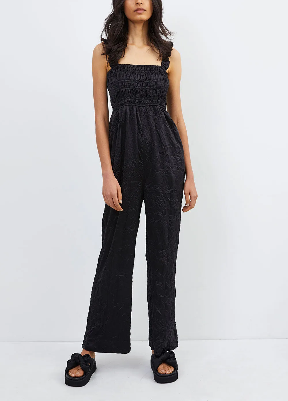 Crinkled Satin Jumpsuit