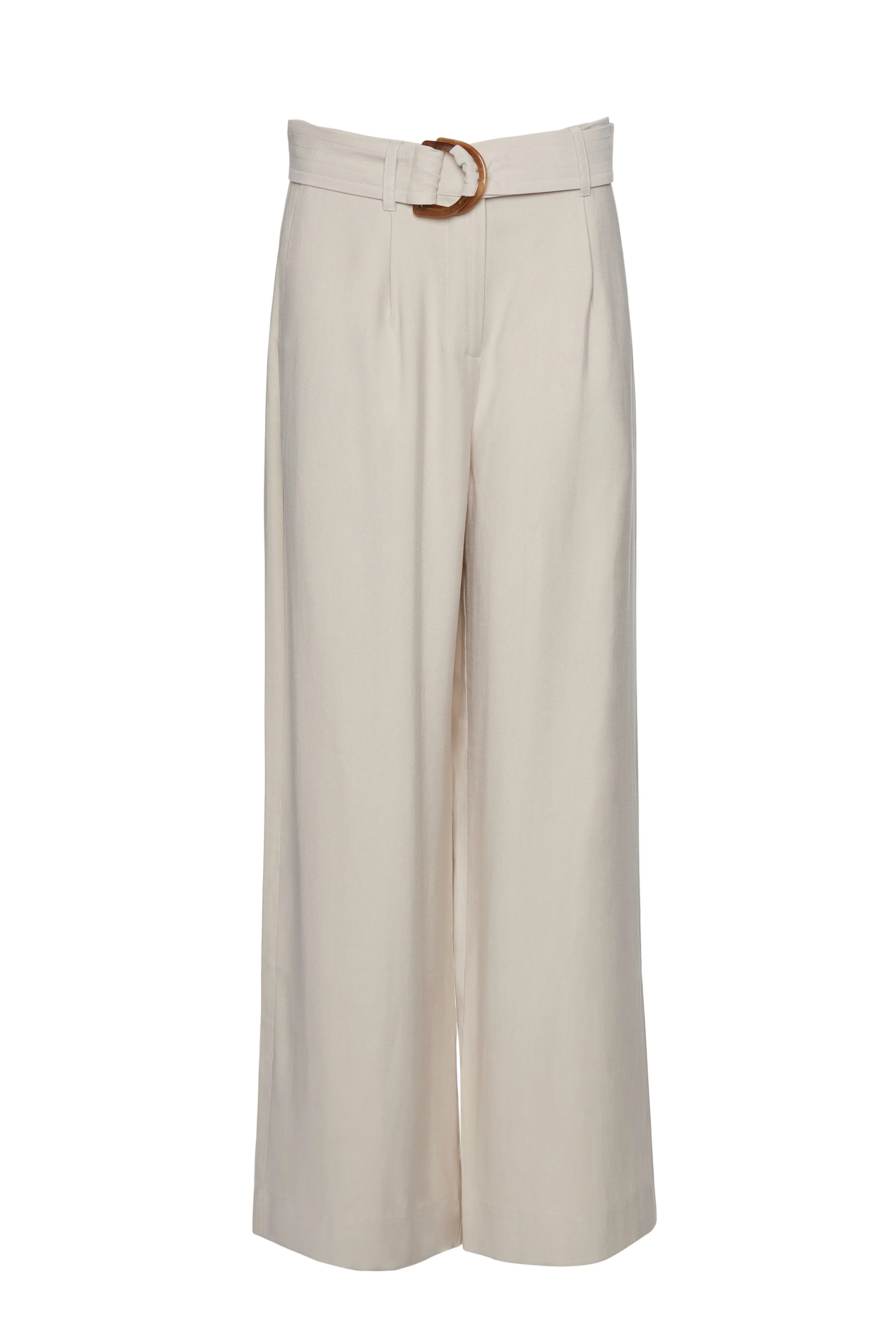 Fearless Sand Dune Pleat Front High Waist Belted Wide Leg Pant