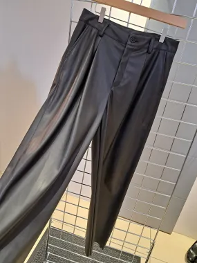 Funky Staff vegan leather wide leg trousers