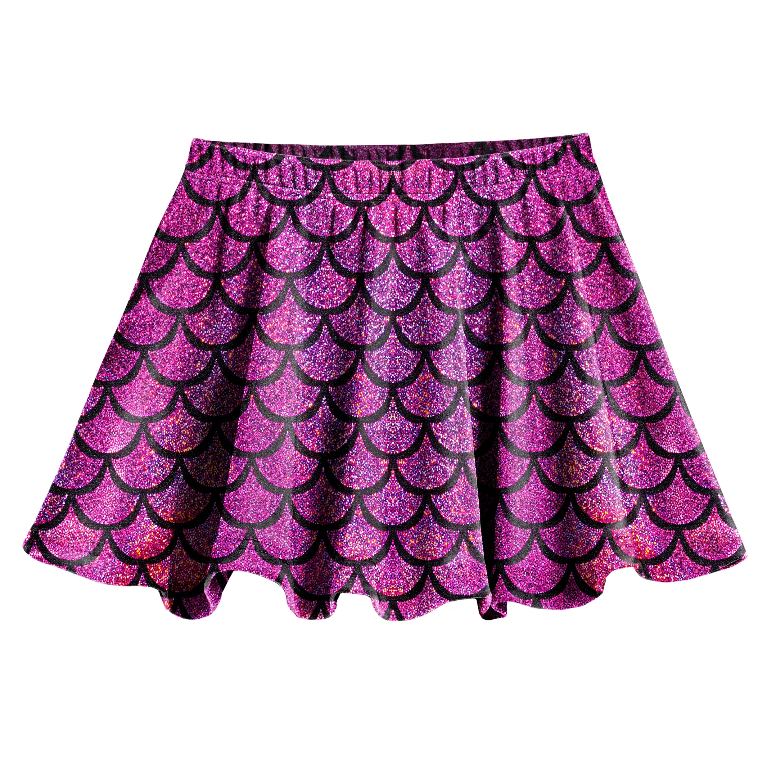 Girls Novelty Circle Skirt | Fuchsia Mermaid Sparkle