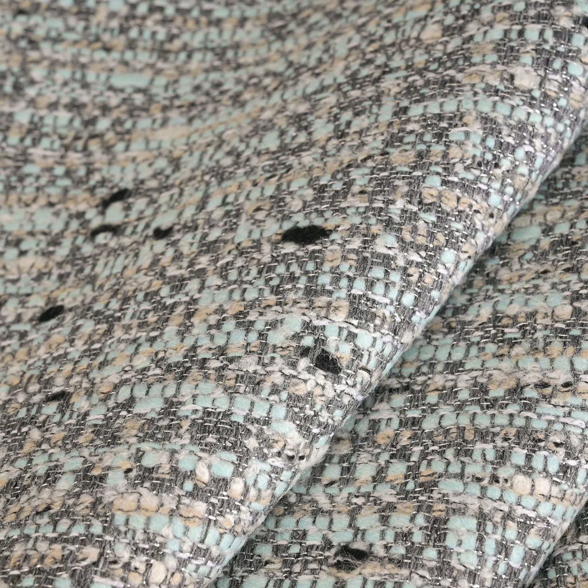 Grey and Blue Tweed Fabric 96928