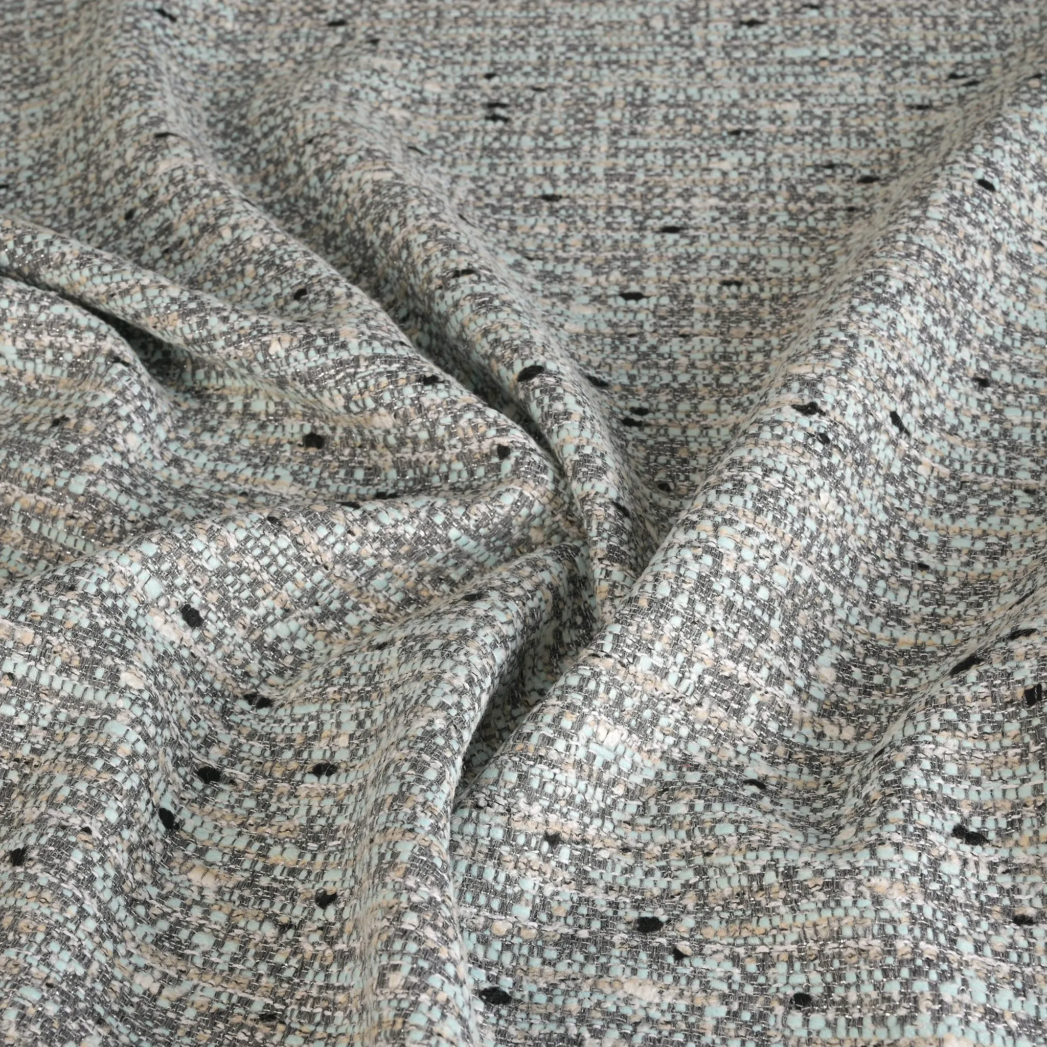 Grey and Blue Tweed Fabric 96928