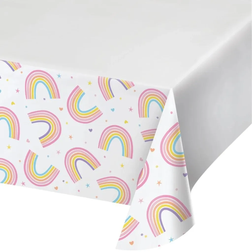 Happy Rainbow Tablecover, 44in X 88in