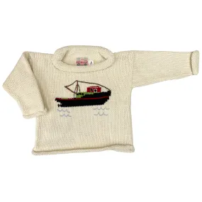 Ivory Fishing Boat Roll Neck Sweater