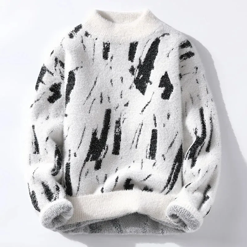 Ivyshape | Art-Inspired Knit Pullover