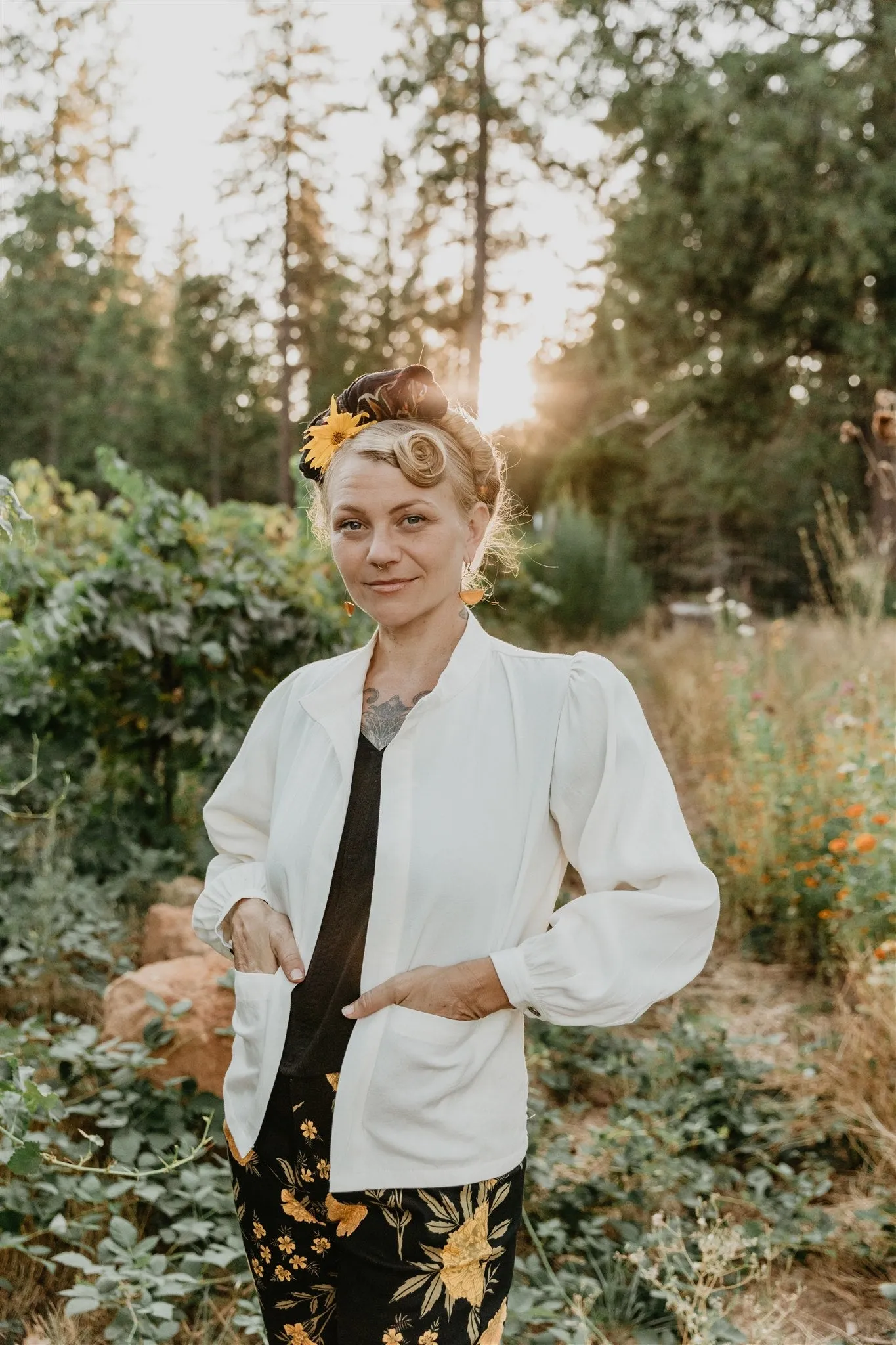 Jane Jacket in Textured White