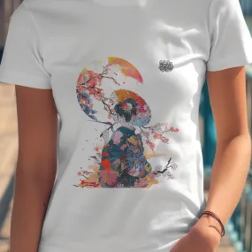 Japanese Art Umbrella Geisha T-Shirt