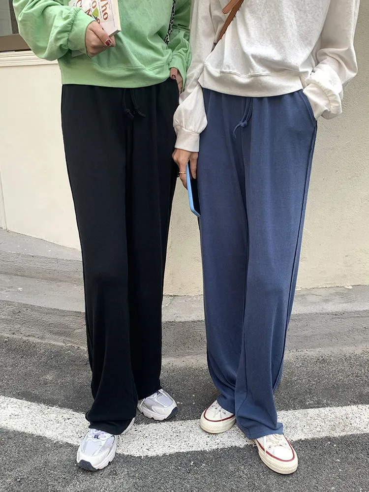 [Korean Style] Comfy Comfy Drawstring Wide Leg Cotton Pants