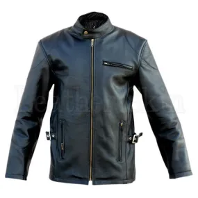 Leather Skin Men Black Fashion Premium Genuine Leather Jacket with Front & Side Pockets