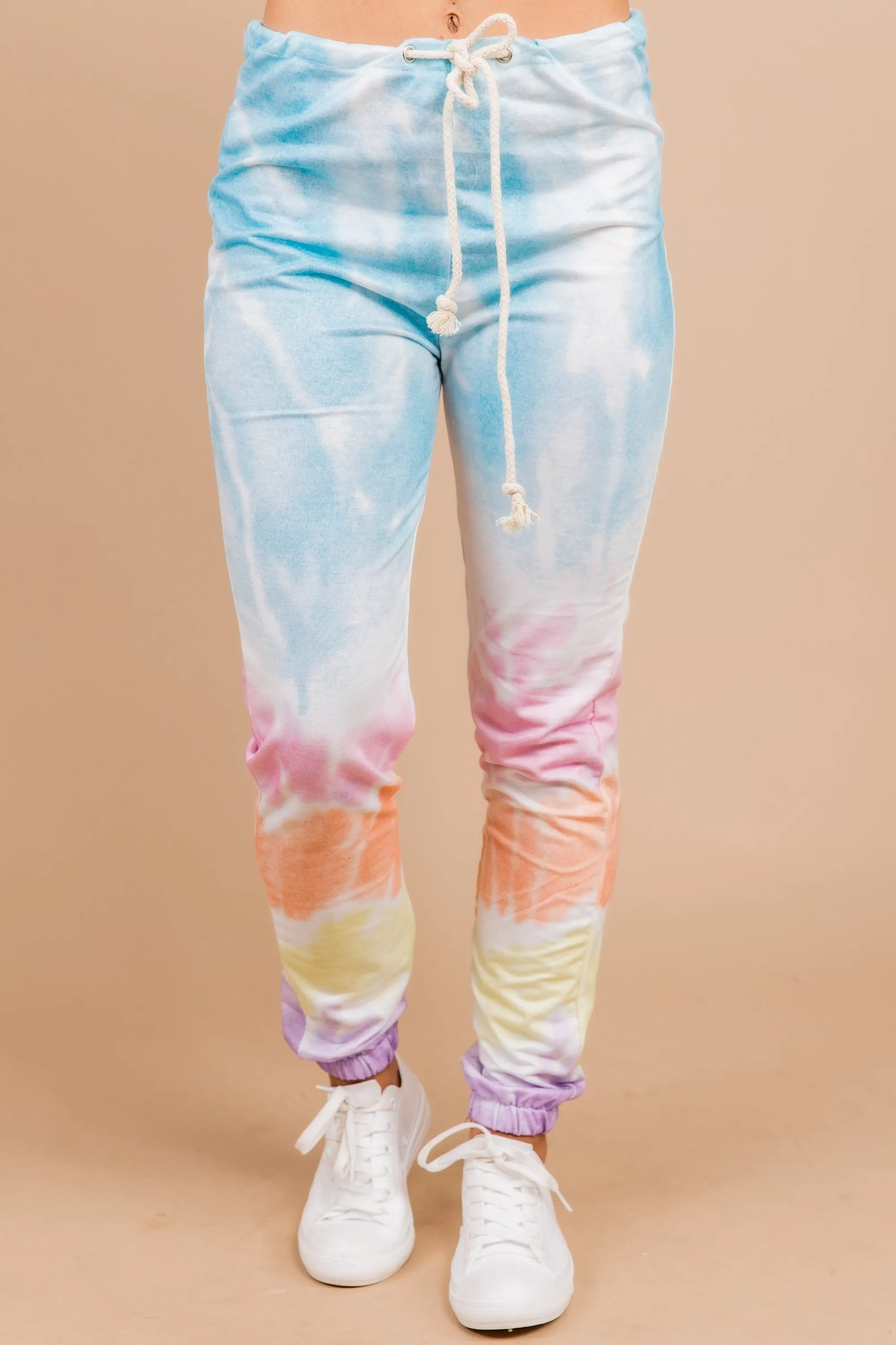 Let's Get Real Blue Tie Dye Pants