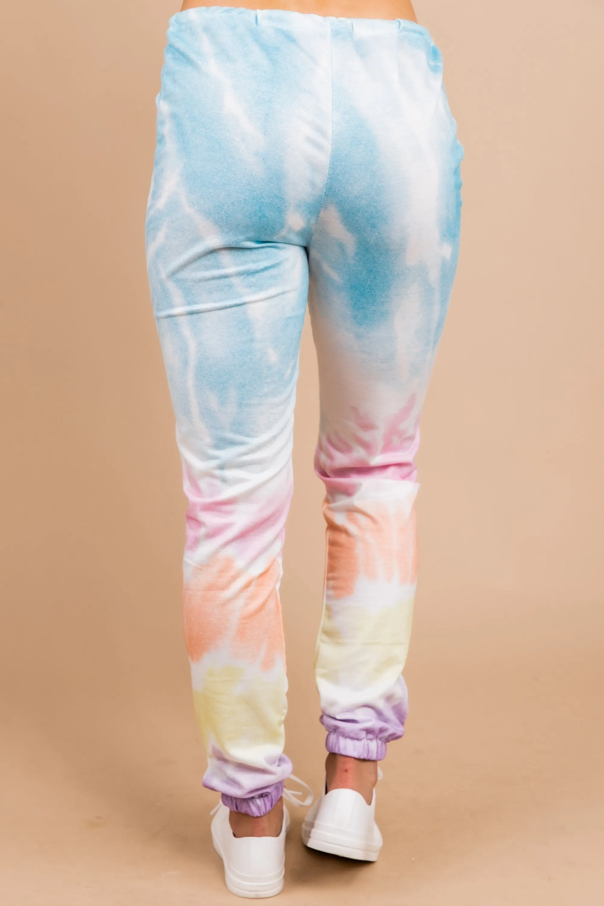 Let's Get Real Blue Tie Dye Pants