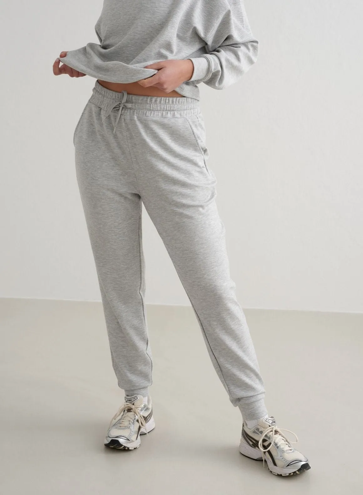 Light Grey Melange Comfy Modal Pants