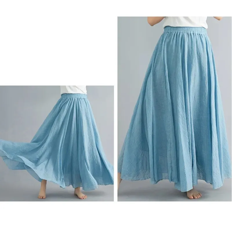 Linen Cotton Maxi Skirts New Colours