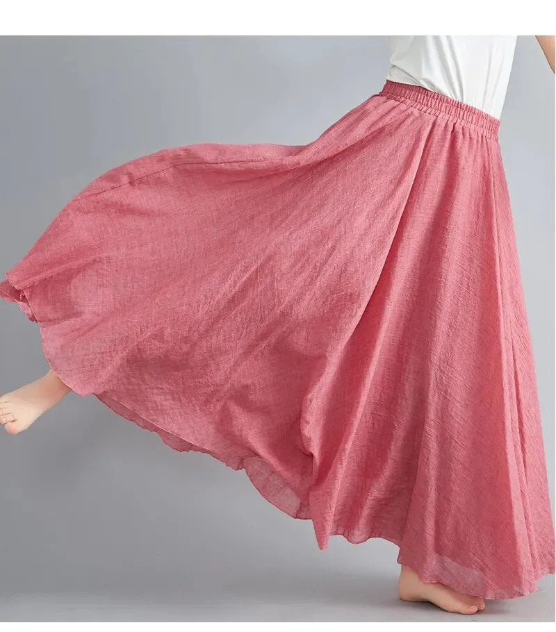 Linen Cotton Maxi Skirts New Colours