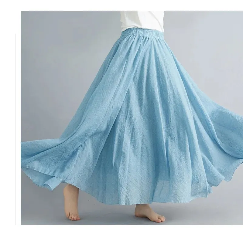 Linen Cotton Maxi Skirts New Colours