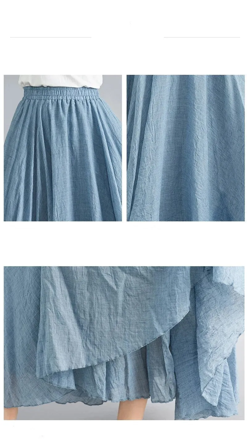 Linen Cotton Maxi Skirts New Colours