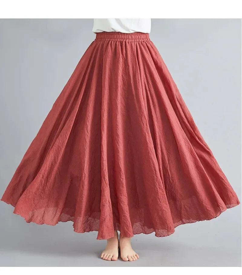 Linen Cotton Maxi Skirts New Colours