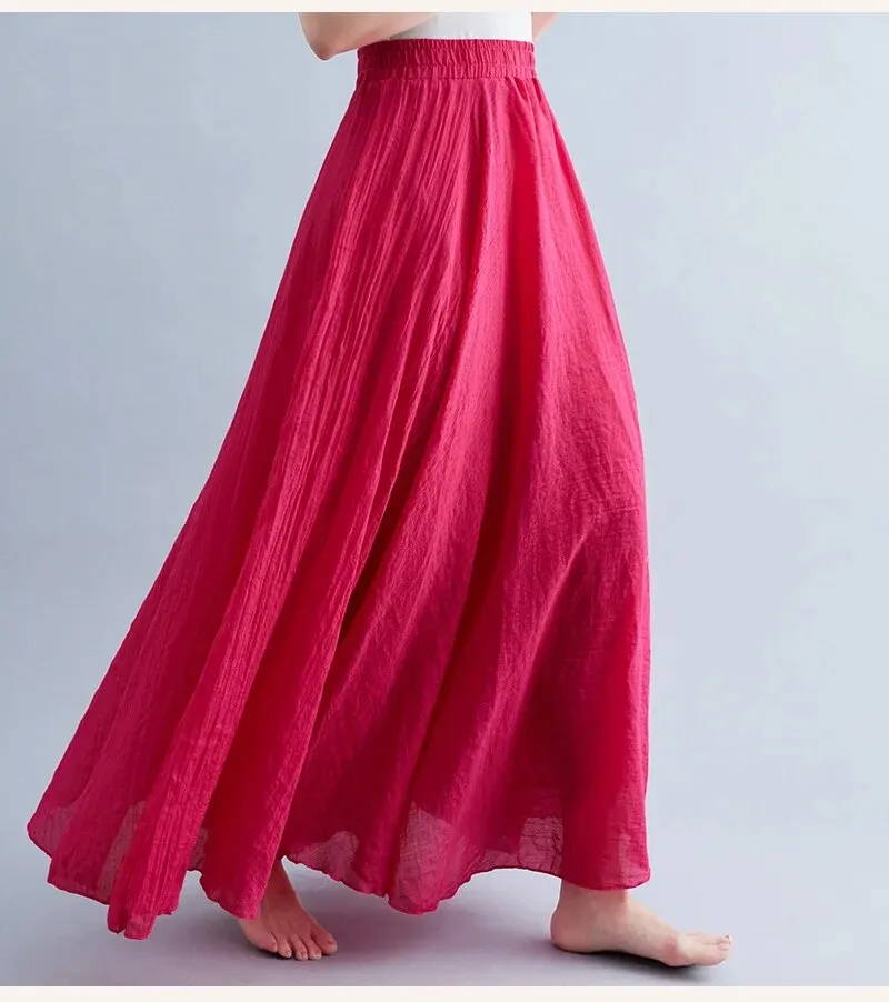 Linen Cotton Maxi Skirts New Colours