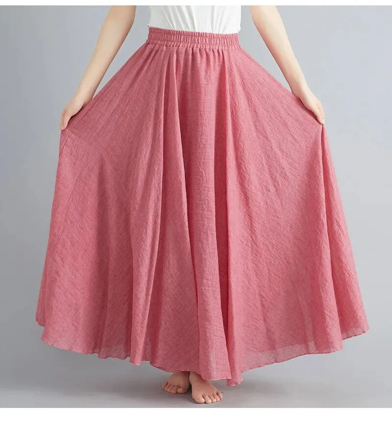 Linen Cotton Maxi Skirts New Colours