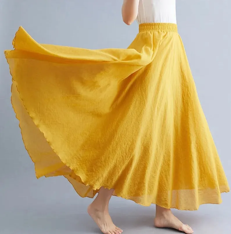 Linen Cotton Maxi Skirts New Colours