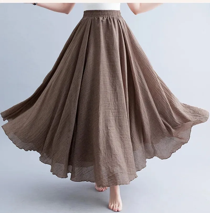 Linen Cotton Maxi Skirts New Colours