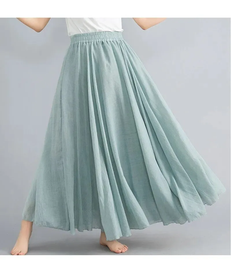 Linen Cotton Maxi Skirts New Colours