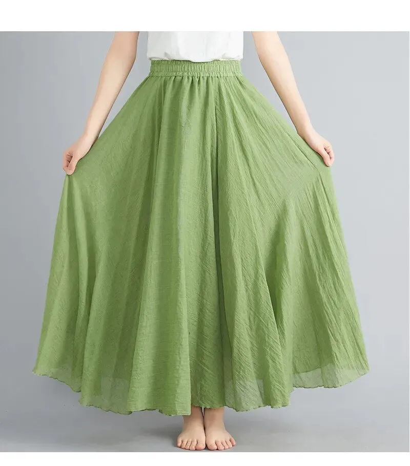 Linen Cotton Maxi Skirts New Colours